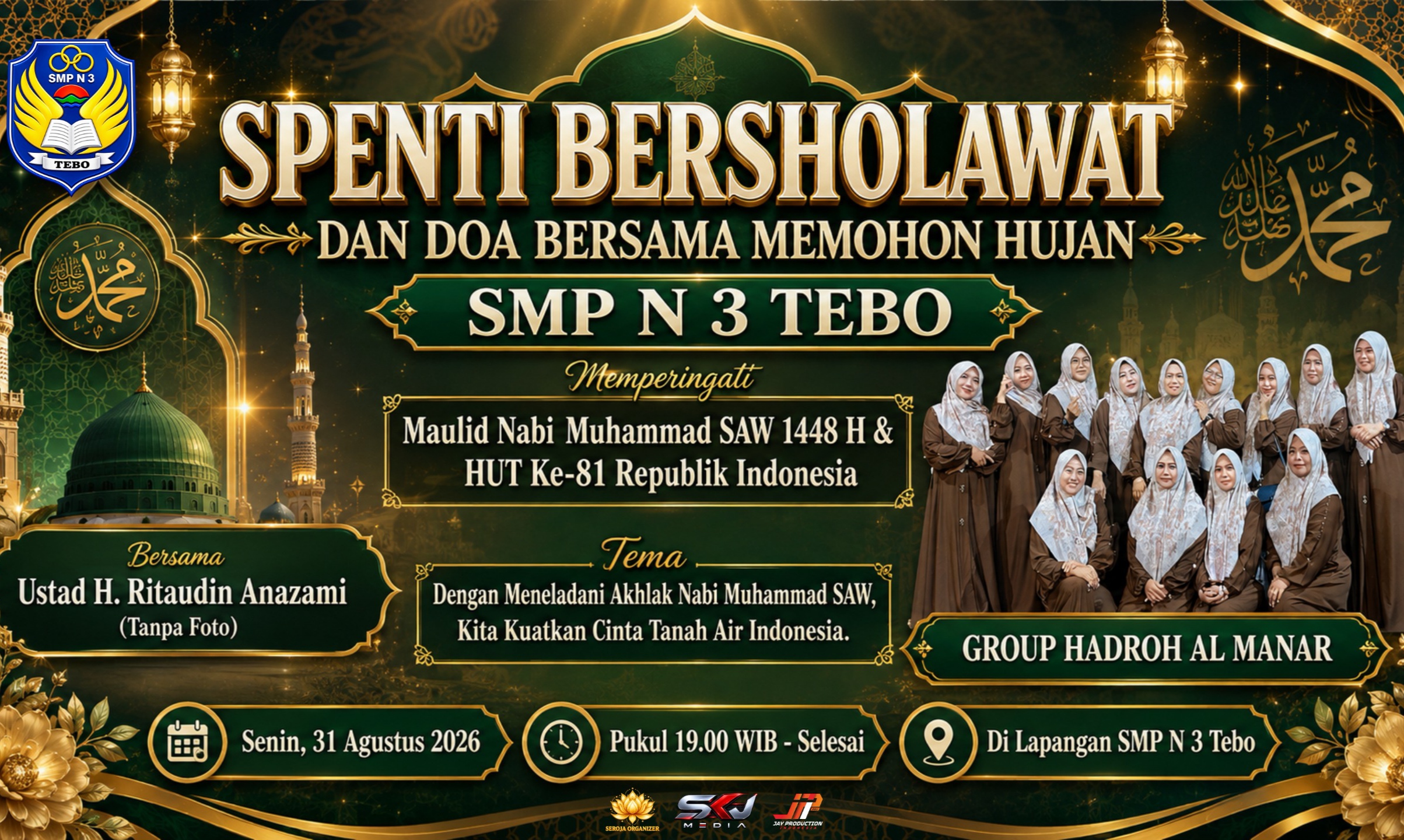 SMP Negeri 3 Tebo Gelar Bersholawat dan Doa Bersama Memohon Hujan.